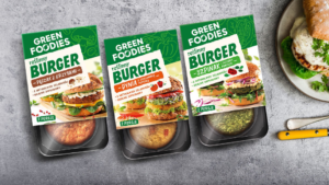 Opakowania Green Foodies - burgery - wizualizacje 3 produktów kotletów roślinnych