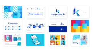 Komputronik full scope of work on the new brand - icons, graphics, colors, materials for social media and on the website