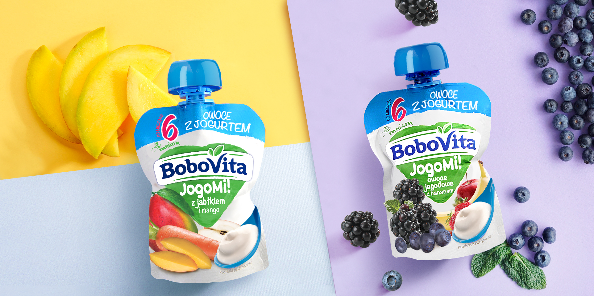 Projektowanie opakowań Bobovita JogoMi - jogurt z owocami