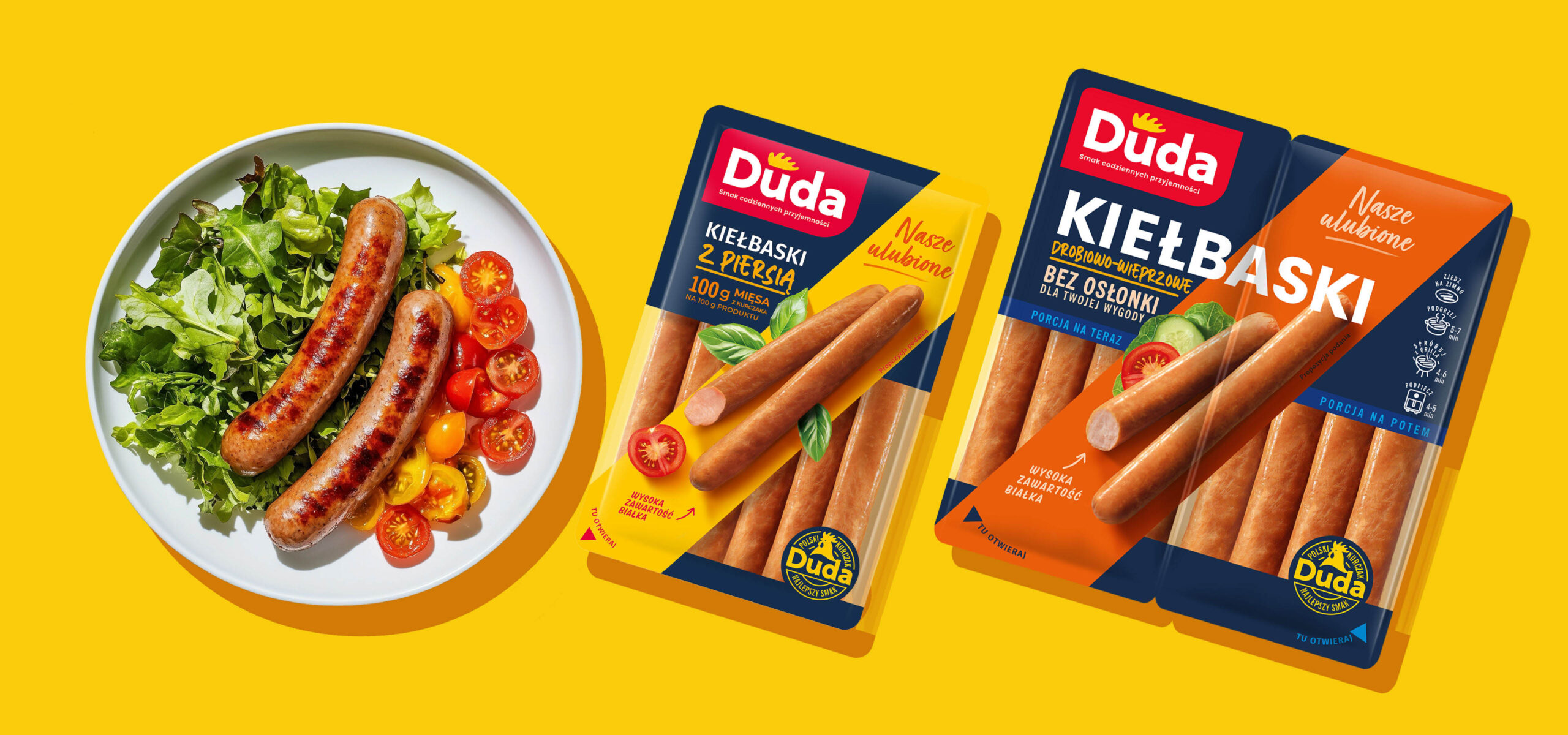 Rebranding marki Duda - nowe opakowania parówek