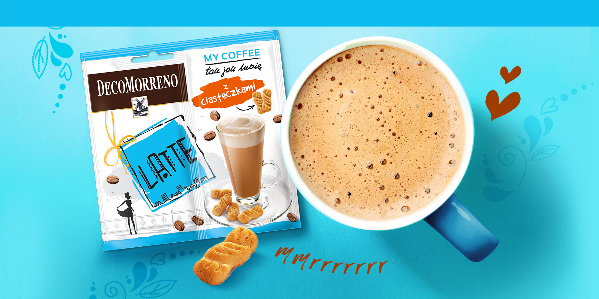 Design opakowań kawy marki DecoMorreno MyCoffee Latte.