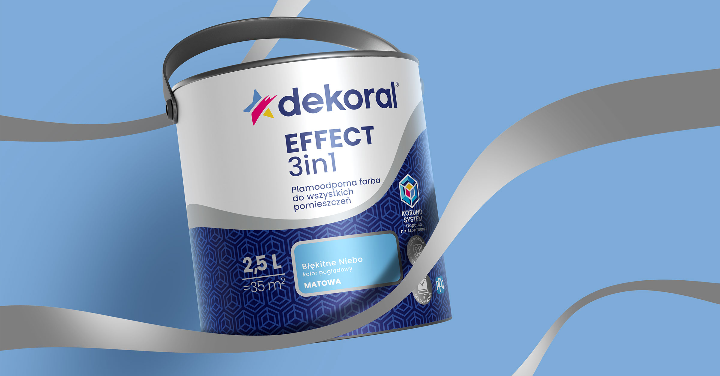 Dekoral rebranding - wizualizacja nowej puszki Dekoral effect 3in1
