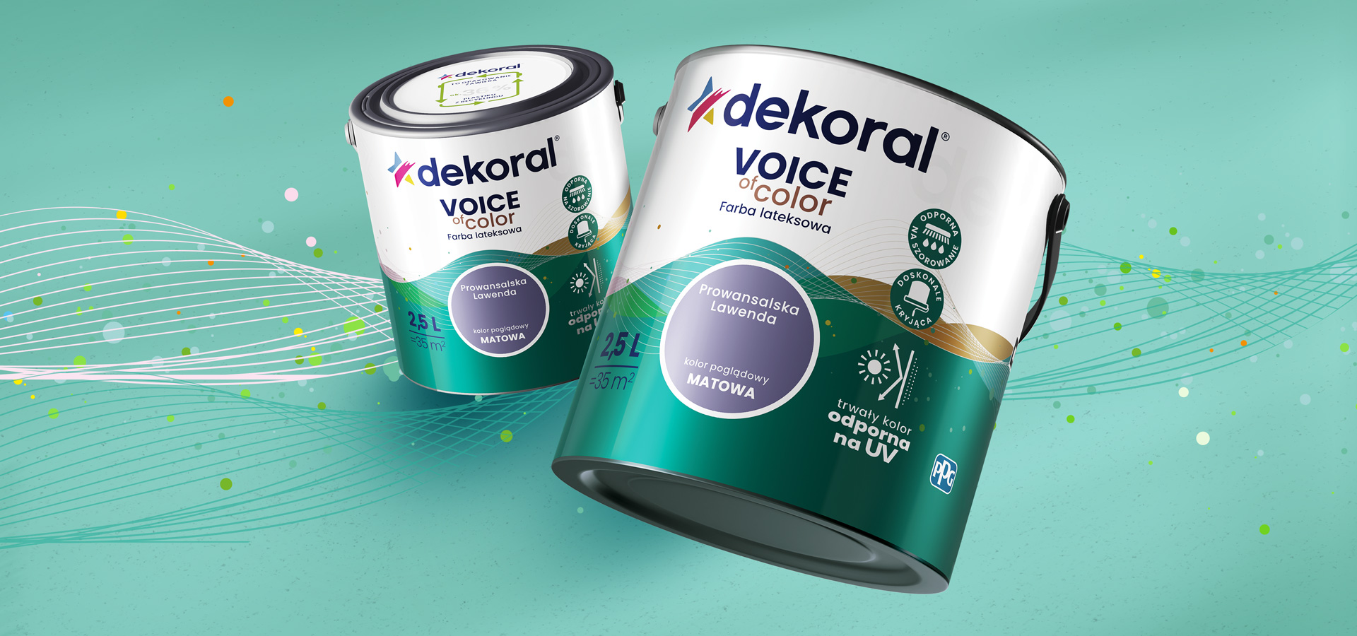 Dekoral rebranding - wizualizacja nowej puszki Dekoral voice of colour