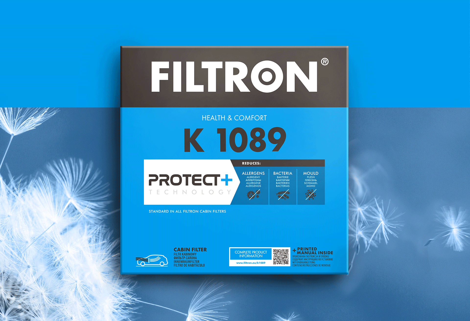 Filtron redesign - projekt nowego opakowania filtrów kabinowych marki Filtron.