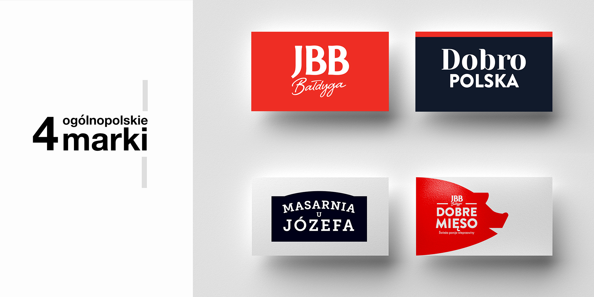 Rebranding marki JBB Bałdyga - logo design dla 4 subbrandów.