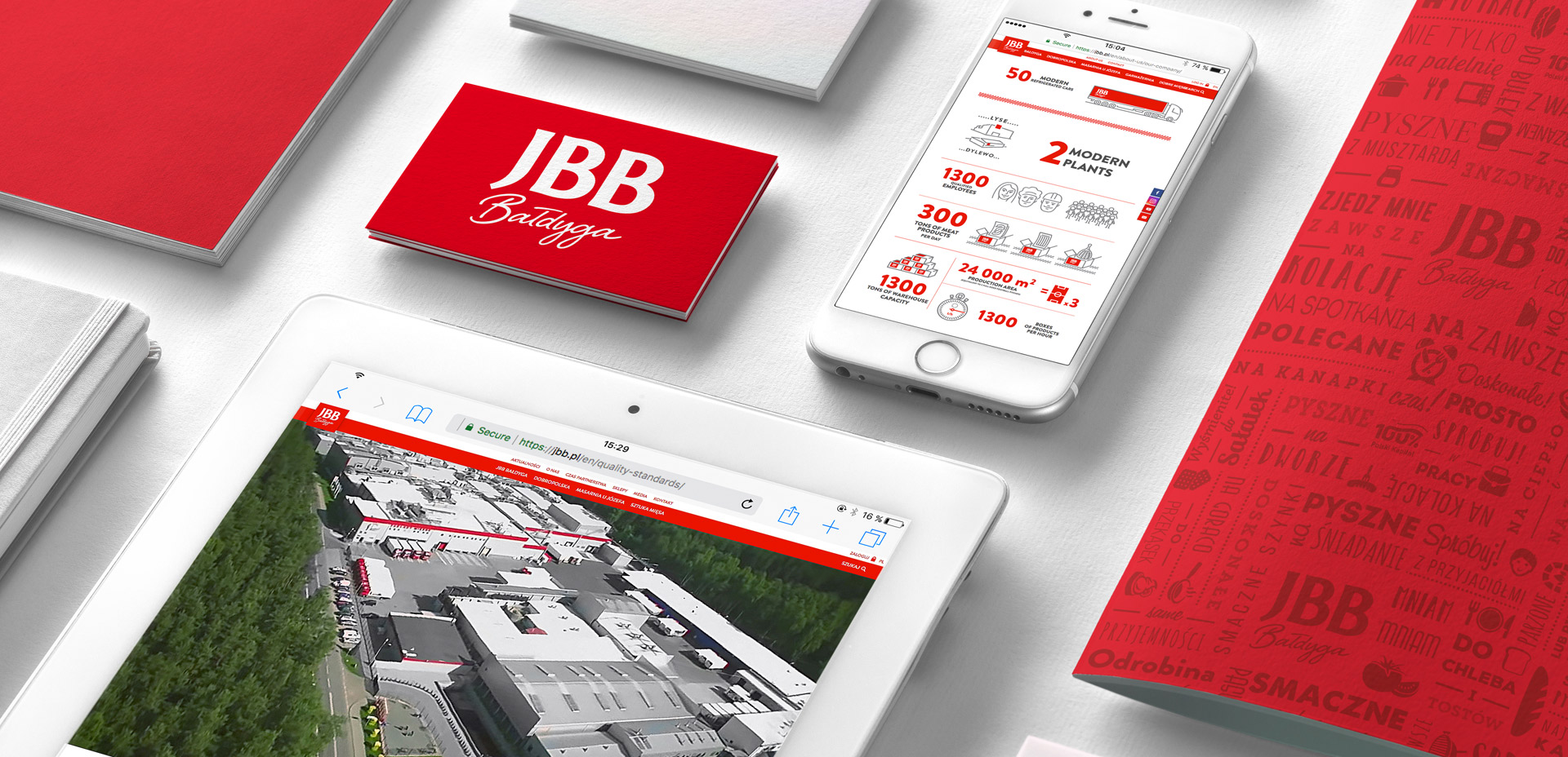 Rebranding marki JBB Bałdyga - materiały drukowane.