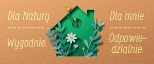 Ilustracja Paclan For Nature: dom i kwiaty z papieru.