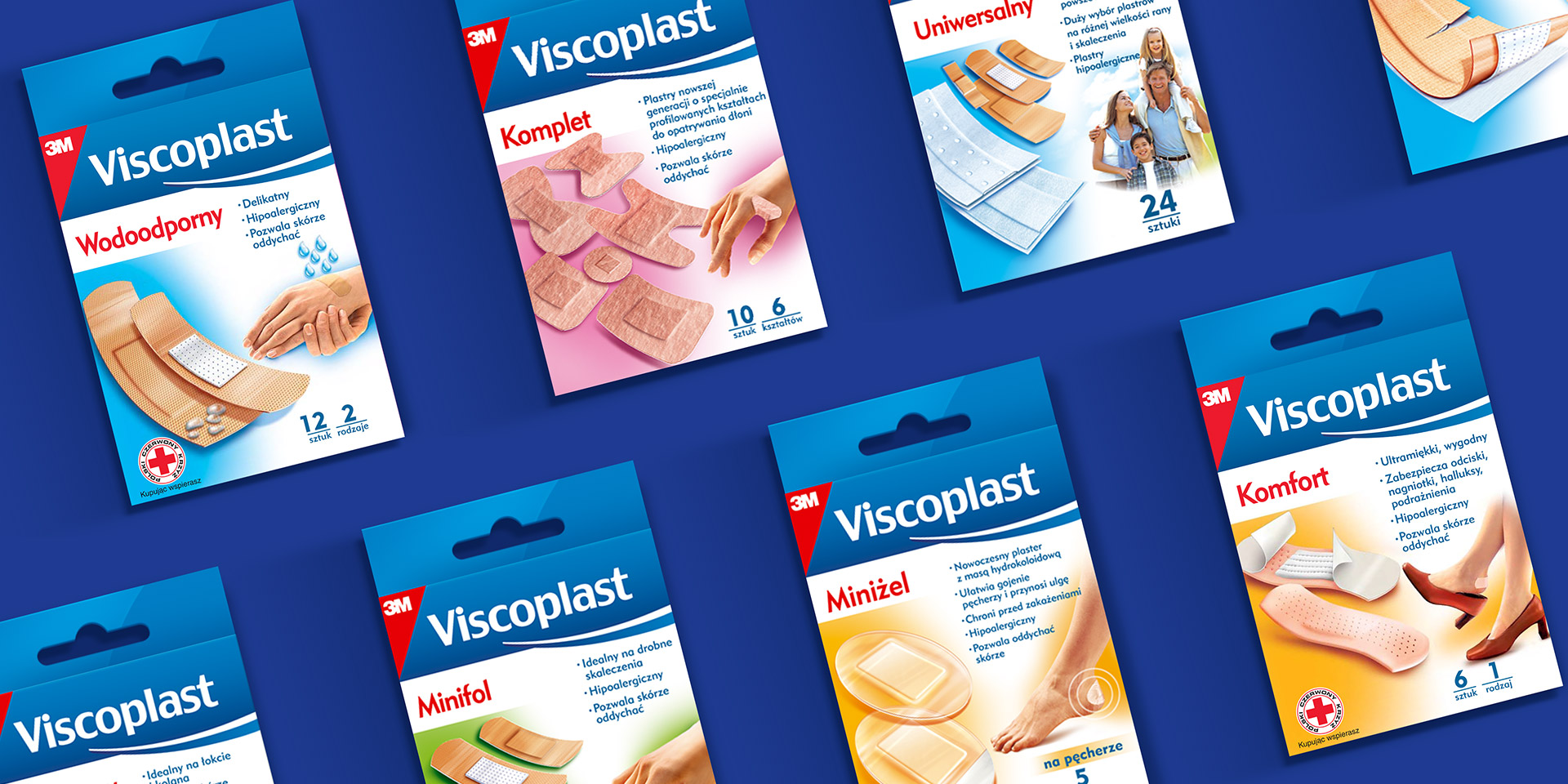 Viscoplast patch packaging designs - brand rebranding from PND Futura